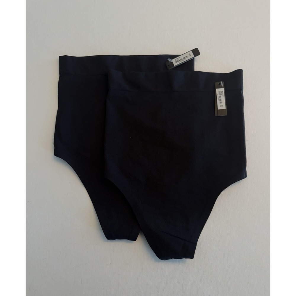 SKIMS Sculpt High Waist Thong Set Size XS Black Seamless Shapewear 2 Pack NWT